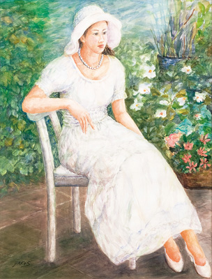 佐田昌治　絵画 佐田昌治 【少女】肉筆画 パステル画 - メルカリ