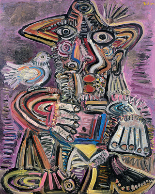 細川進レンゲ花と民家風景画 F6号油絵 絵画 油彩画 細川進