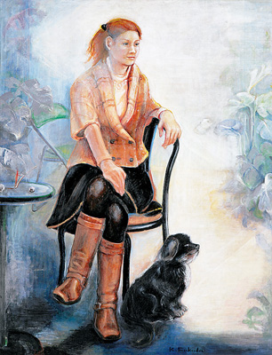 細川進レンゲ花と民家風景画 F6号油絵 絵画 油彩画 細川進