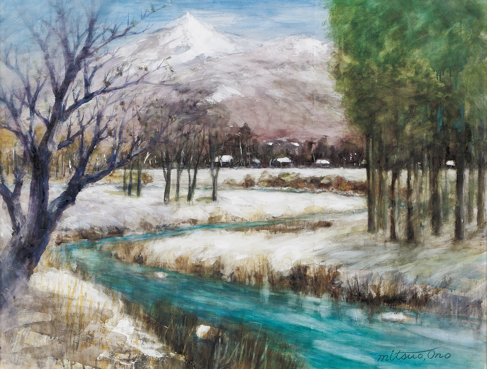 F8「冬磐梯」絵画 油絵 (2393) 小野光男 冬景色（表磐梯） | 太平洋美術会