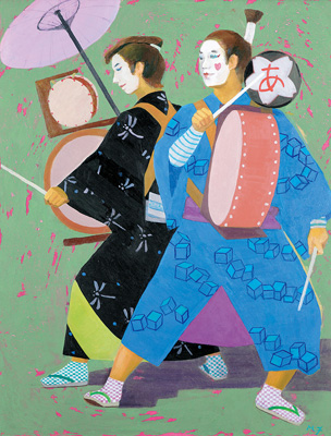 細川進レンゲ花と民家風景画 F6号油絵 絵画 油彩画 細川進