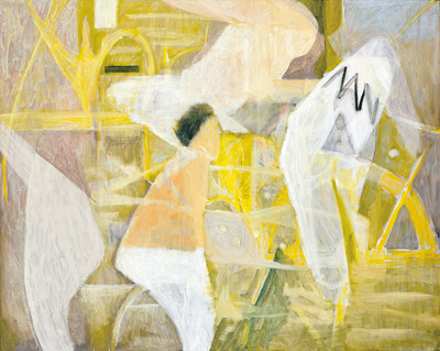 細川進レンゲ花と民家風景画 F6号油絵 絵画 油彩画 細川進