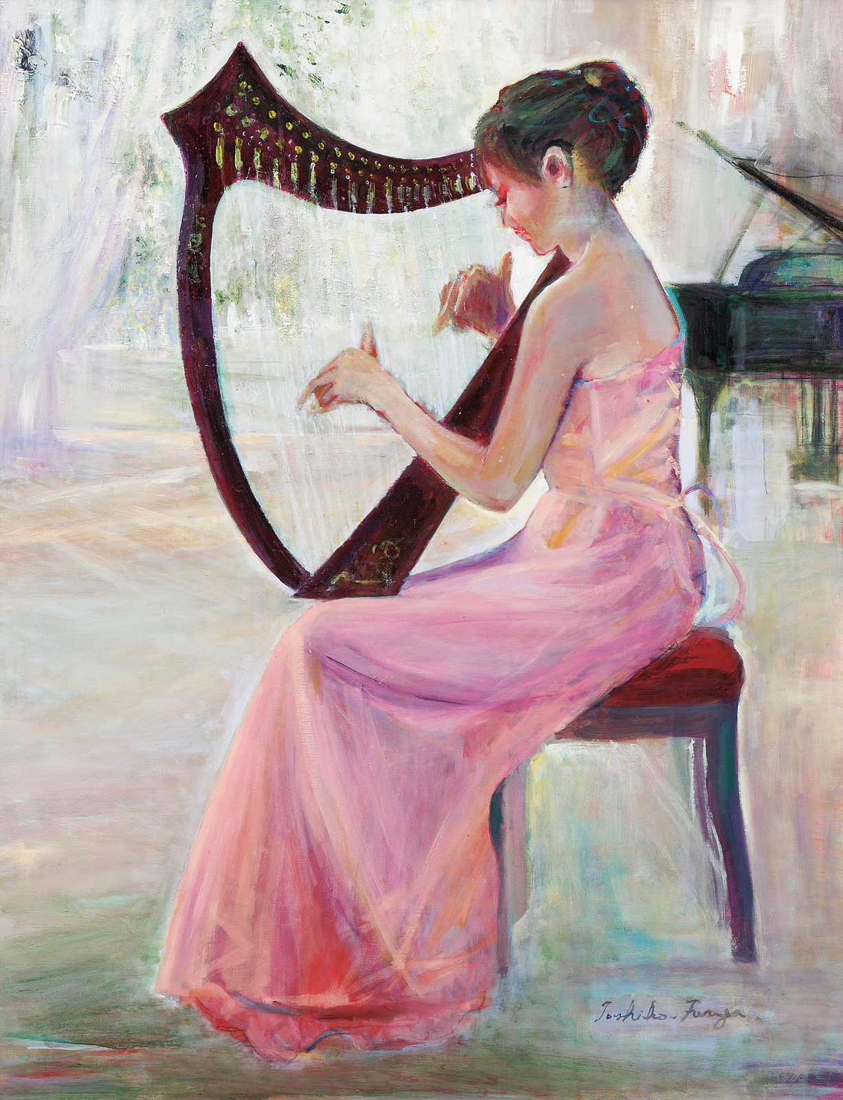 古屋トシ子 ハープを弾く | 太平洋美術会