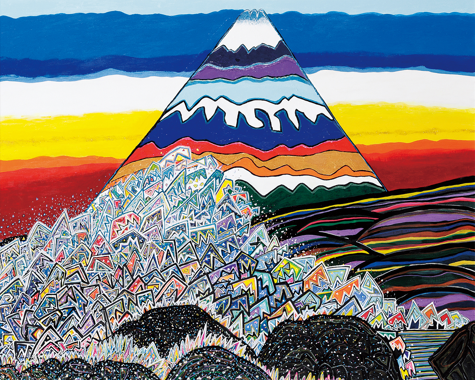 タイムセール☆タイトル『丘の上』新品油彩画心象風景作者yuriko sejimo 小田裕司 春を待つ富士山と大波 | 太平洋美術会