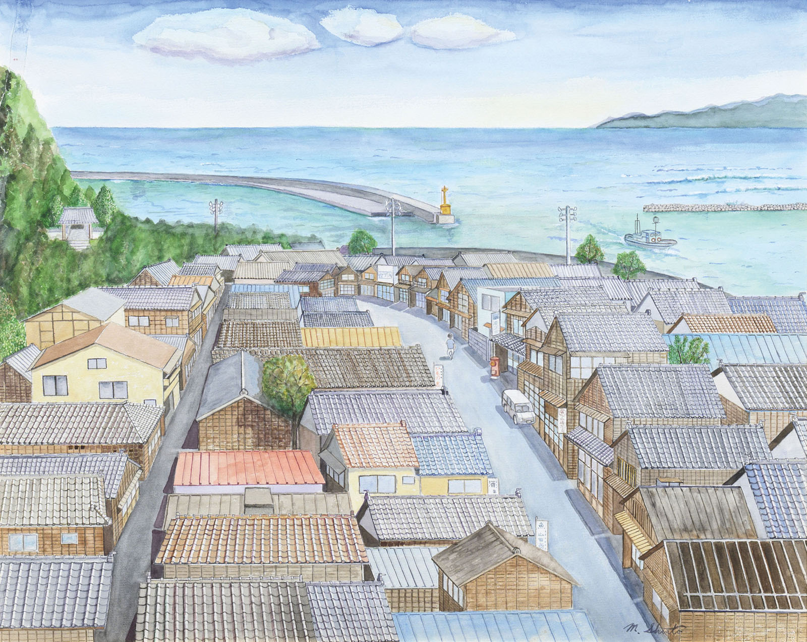白戸昌弘 漁村遠景 | 太平洋美術会