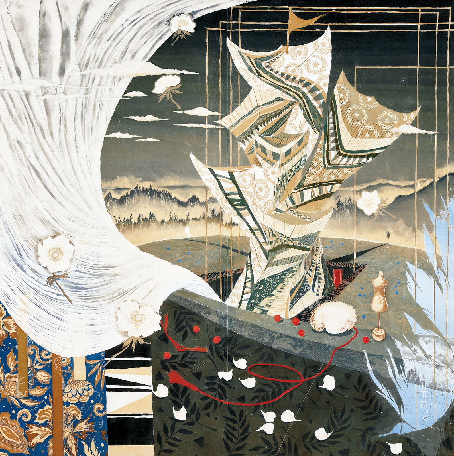 油絵 早春の磯 大平洋黒潮 M 15 第111回 太平洋展 出展作品