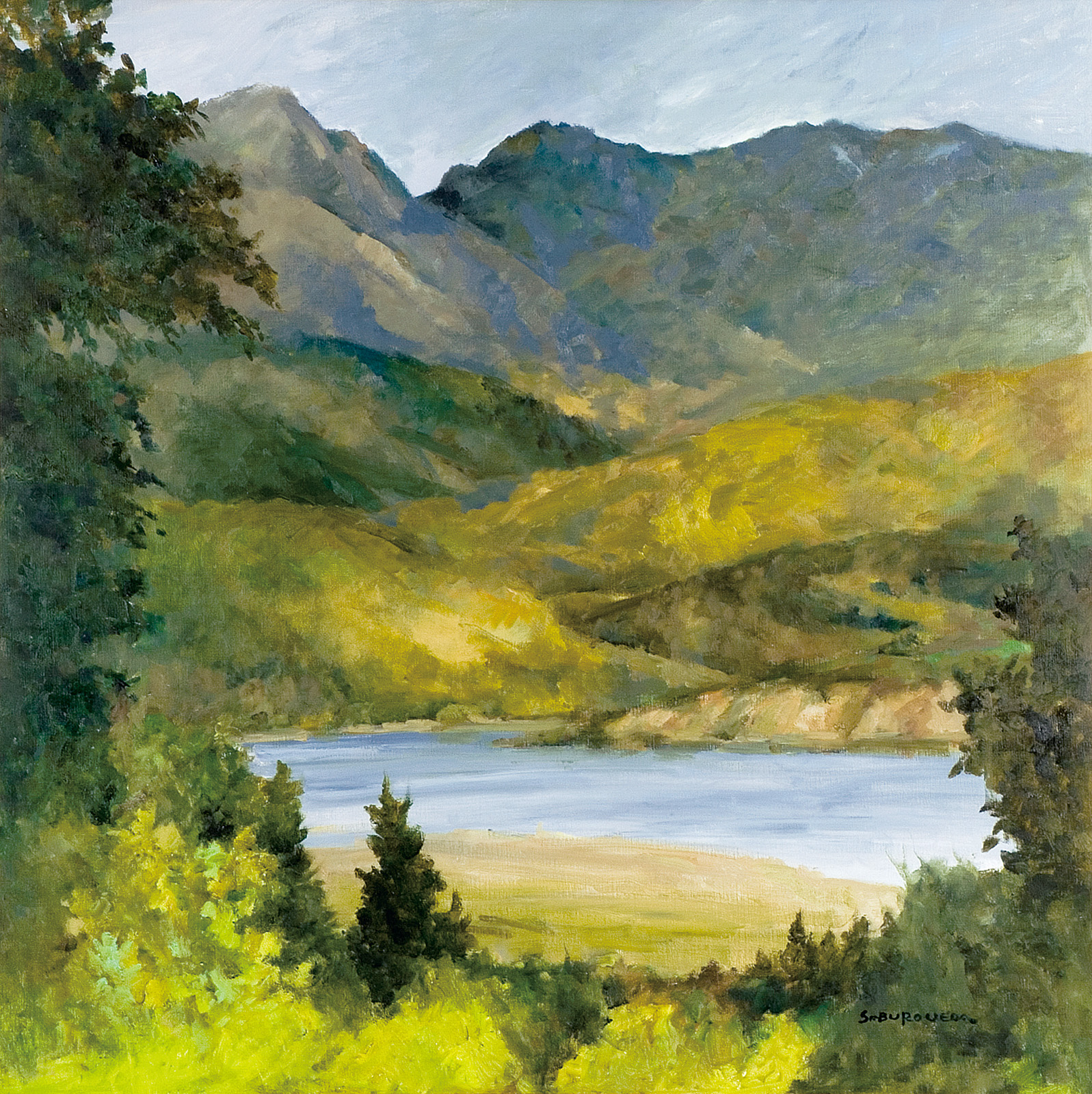 上田三朗 富士川の秋 太平洋美術会