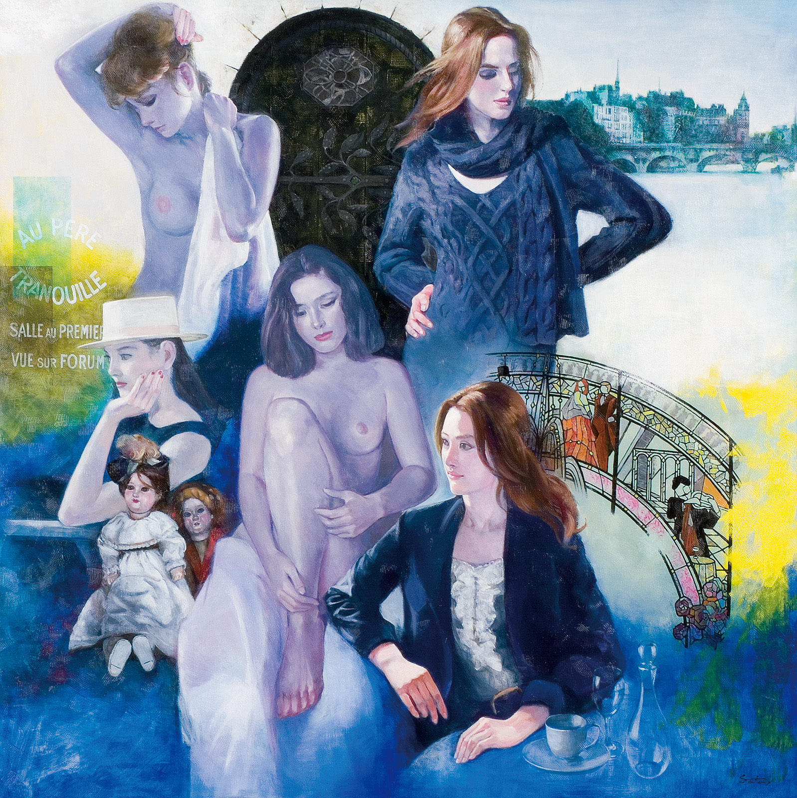佐田昌治　【少女】肉筆画　パステル画 佐田昌治 【少女】肉筆画 パステル画 美術品・アンティーク
